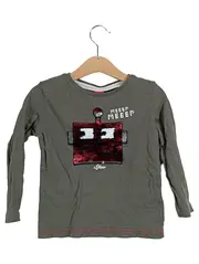 Vorschaubild 1 von Kinder Pullover Langarm Gr. 98 Oliv Pailletten Tiermotiv