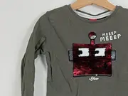 Vorschaubild 3 von Kinder Pullover Langarm Gr. 98 Oliv Pailletten Tiermotiv