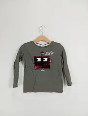 Vorschaubild 2 von Kinder Pullover Langarm Gr. 98 Oliv Pailletten Tiermotiv