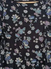 Vorschaubild 3 von Damen Langarmshirt Gr. 38 M Blumenmuster Cold Shoulder Casual