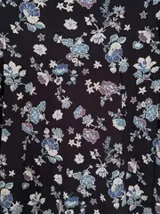 Vorschaubild 4 von Damen Langarmshirt Gr. 38 M Blumenmuster Cold Shoulder Casual