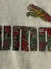Vorschaubild 4 von Damen T-Shirt Gr. 38/M Weiß Sportlich Logo-Print Glitzer
