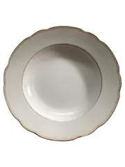 Vorschaubild 1 von Suppenteller Klassisch Weiß 24cm Porzellan Metallic-Look