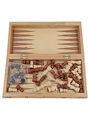 Vorschaubild 1 von Schachspiel Backgammon Holz Klappbar Brettspiel Reise Spielset