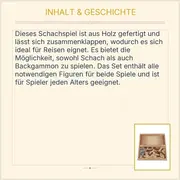 Vorschaubild 4 von Schachspiel Backgammon Holz Klappbar Brettspiel Reise Spielset