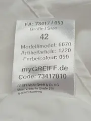Vorschaubild 5 von Premium Damen Hemdbluse Weiß Gr. 42 Baumwolle Business Regular Fit