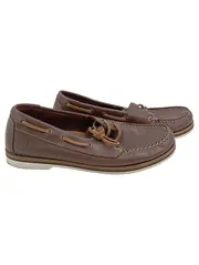 Vorschaubild 1 von Damen Mokassins Bootsschuhe Leder Braun Gr. 37 Slipper