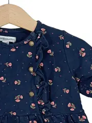 Vorschaubild 2 von Mädchen Freizeitkleid Gr. 81 Blau Blumenmuster Baumwolle
