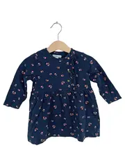 Vorschaubild 1 von Mädchen Freizeitkleid Gr. 81 Blau Blumenmuster Baumwolle
