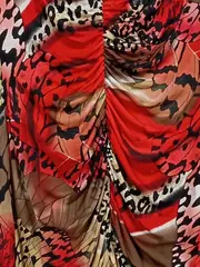 Vorschaubild 3 von Damen Cocktailkleid Gr. 36 S Rot Glamourös Schmetterlingsprint