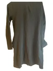 Vorschaubild 3 von Damen Kleid Langarm V-Ausschnitt Schwarz Gr. S Bio-Baumwolle