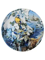 Vorschaubild 1 von Sammelteller Wintervögel Porzellan Weihnachtlich Vogelmotiv