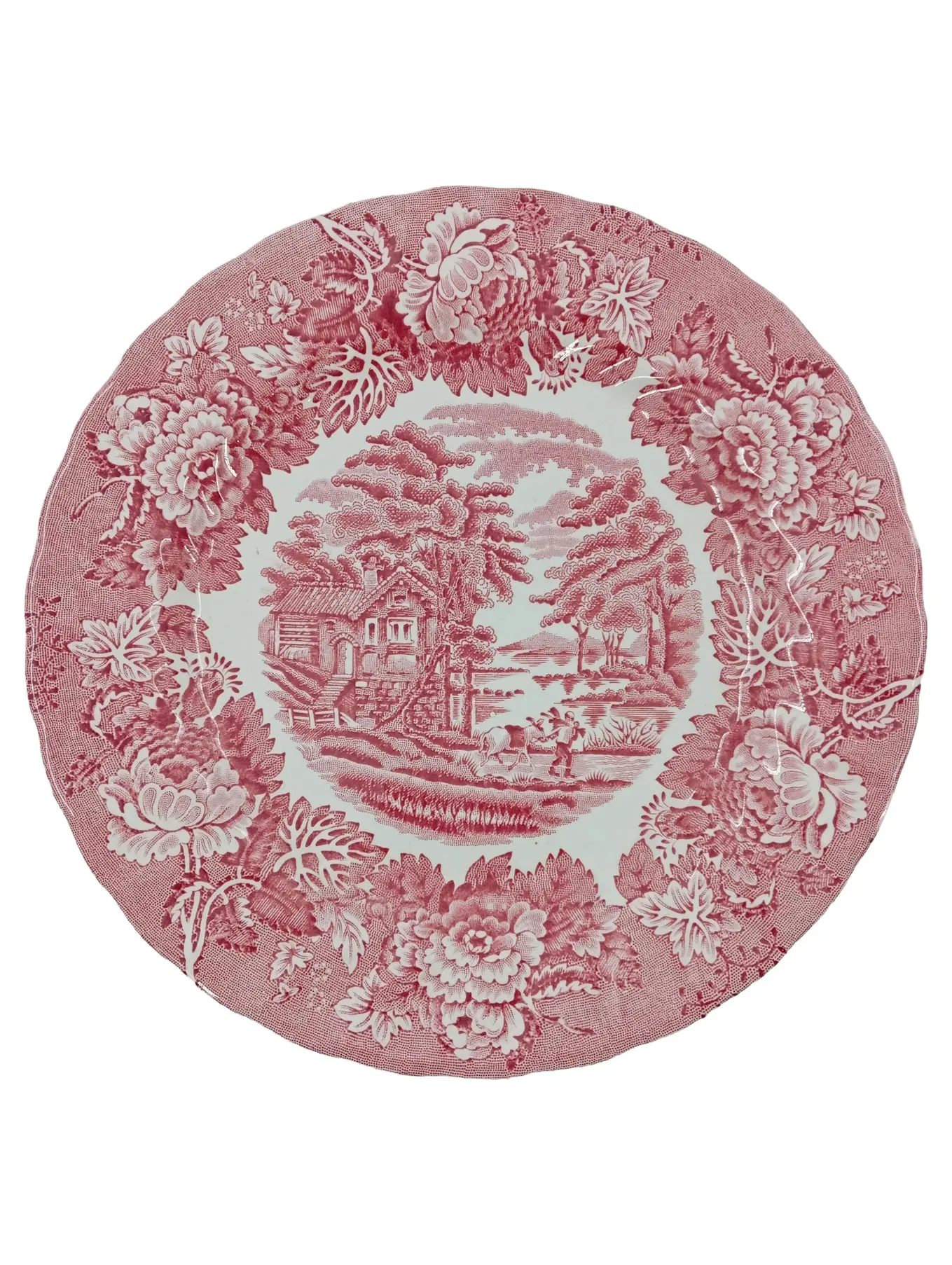 ENOCH WEDGWOOD Sammelteller English Scenery Rot Klassisch Landschaft 20cm