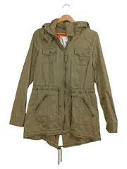 Vorschaubild 1 von Damen Parka Outdoorjacke Oliv Gr. M Kapuze Baumwolle