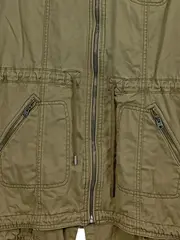 Vorschaubild 3 von Damen Parka Outdoorjacke Oliv Gr. M Kapuze Baumwolle