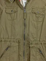 Vorschaubild 4 von Damen Parka Outdoorjacke Oliv Gr. M Kapuze Baumwolle