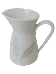 Vorschaubild 1 von Milchkännchen Weiß Porzellan Klassisch Elegant Blatt Muster 9 cm