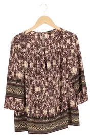 Vorschaubild 1 von Damen Bluse 42/L Braun Paisley Bohemian 3/4-Arm