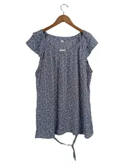 Vorschaubild 1 von Damen Bluse Blumenmuster Gr. 46 Viskose Casual Blau