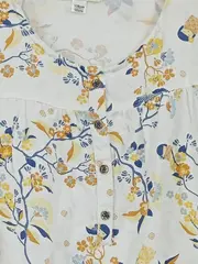 Vorschaubild 2 von Bluse Mädchen floral Vögel Viskose Langarm Mehrfarbig Gr. 140