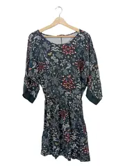 Vorschaubild 1 von EDC Damen Freizeitkleid Gr. 38 Grau Floral Muster Casual Viskose