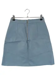 Vorschaubild 2 von A-Linienrock Damen XS 34 Blau Kunstleder Midirock Reißverschluss