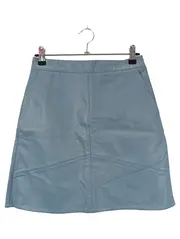 Vorschaubild 1 von A-Linienrock Damen XS 34 Blau Kunstleder Midirock Reißverschluss