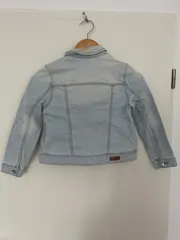 Vorschaubild 4 von Jeansjacke Kinder Blau Gr. 128 Baumwolle Casual Langarm