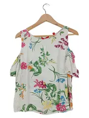 Vorschaubild 1 von Damen T-Shirt 36/S Blumenmuster Cold Shoulder Mehrfarbig Freizeit