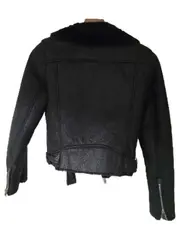 Vorschaubild 4 von TRF Bikerjacke Damen XS Lammfelloptik Schwarz gefüttert Kunstleder