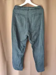 Vorschaubild 2 von Stoffhose Damen Gr. 38 Petrol Leinen Lyocell Casual