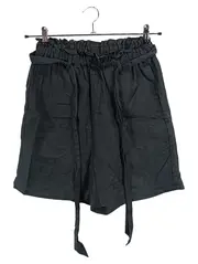 Vorschaubild 1 von Damen Shorts Gr. 34 Grau Leinen Paperbag Kurze Hose Sommer Casual