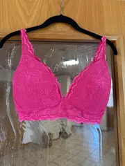 Vorschaubild 1 von Damen BH Büstenhalter 80 C Pink Spitze Blumenmuster Feminin
