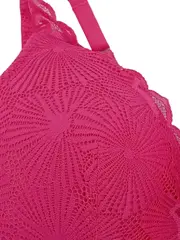 Vorschaubild 2 von Damen BH Büstenhalter 80 C Pink Spitze Blumenmuster Feminin