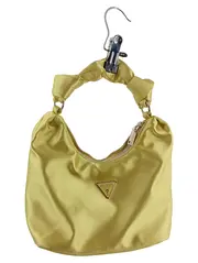 Vorschaubild 1 von Damen Henkeltasche Hobo Bag Gelb Satin Knotenhenkel Reißverschluss