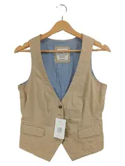 Vorschaubild 1 von Damen Anzugweste Weste Beige Gr. 38 M Klassisch Baumwolle
