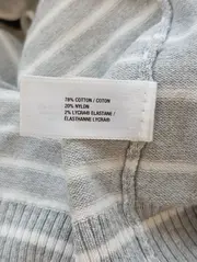 Vorschaubild 4 von Damen Pullover Gr. 38/M Grau Gestreift V-Ausschnitt Langarm