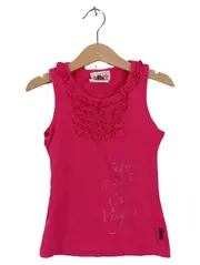 Vorschaubild 1 von Mädchen Top Shirt Ärmellos Pink Rüschen Gr. 116 Feminin