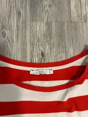 Vorschaubild 2 von edc Damen T-Shirt gestreift Rot Weiß Gr. 40/L Kurzarm Casual