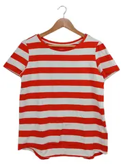 Vorschaubild 1 von edc Damen T-Shirt gestreift Rot Weiß Gr. 40/L Kurzarm Casual