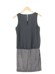 Vorschaubild 2 von festliches Kleid Damen 34;XS Grau Pailletten Ärmellos Elegant