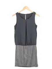Vorschaubild 1 von festliches Kleid Damen 34;XS Grau Pailletten Ärmellos Elegant