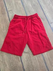 Vorschaubild 3 von Kinder Sport Shorts Hose Gr. 110/116 Schwarz Rot Polyester
