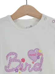 Vorschaubild 3 von TCM Mädchen T-Shirt Gr.128 Weiß Kurzarm Baumwolle mit Knopf Schriftzug