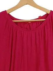 Vorschaubild 3 von Damen Langarmshirt Pink Gr. 42/XL Casual Metallic-Look