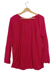 Vorschaubild 1 von Damen Langarmshirt Pink Gr. 42/XL Casual Metallic-Look