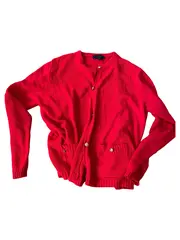 Vorschaubild 1 von Damen Strickjacke Rot Gr. 42/XL Casual Cardigan Langarm