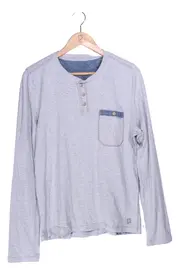 Vorschaubild 1 von Herren Langarmshirt Grau Meliert Gr. 46/S Casual Baumwolle