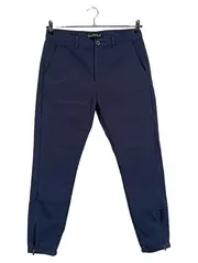 Vorschaubild 1 von Herren Stoffhose Modern Blau Gr. M Reißverschluss-Details