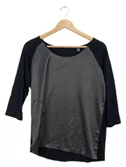 Vorschaubild 1 von Damen Langarmshirt Gr. M Schwarz Gepunktet 3/4-Arm Casual